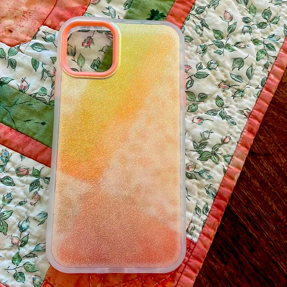 iPhone 13 pro max sparkly retro clear case